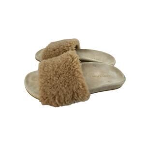 Jenni Kayne Women's Natural Everyday Shearling Slide Sandals Size 39 US 9